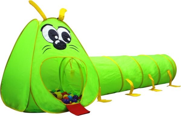 Kiddey Caterpillar Play Tunnel and Tent Combo 2-Piece Set Kids Crawling and