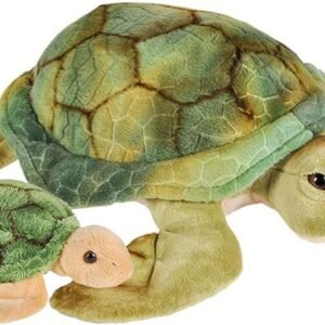 Wildlife Tree 12 and 5 Inch Stuffed Sea Turtle Mom and Baby