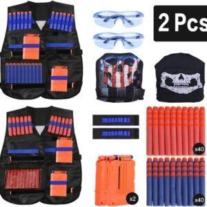 EXTSUD Tactical Vest Kit, 2 Pack Kids Tactical Vest Set Compatible with