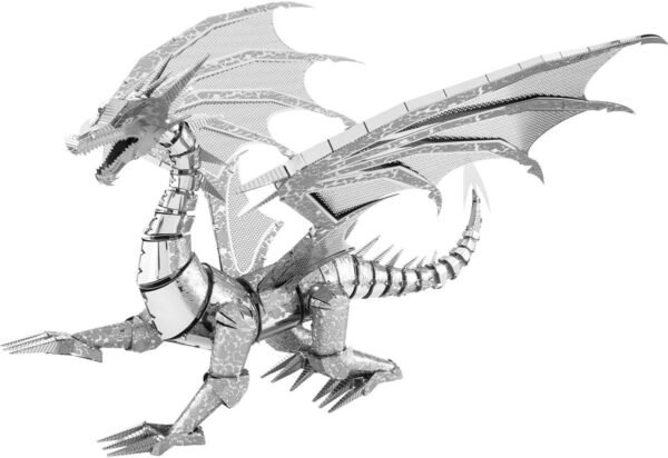 Fascinations Metal Earth ICONX Silver Dragon 3D Metal Model Kit