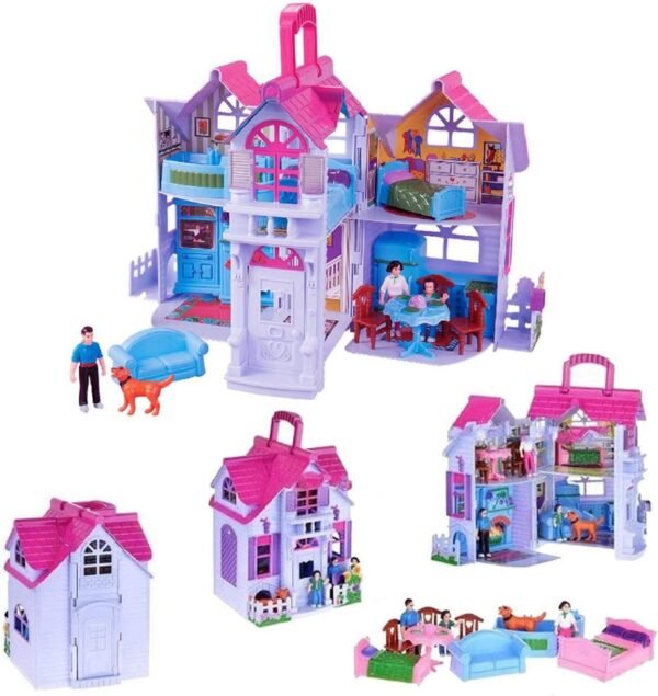 Liberty Imports My Sweet Home Fold and Go Pretend Play Mini Dollhouse