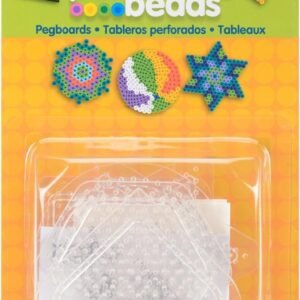 Perler Beads Basic Shapes Clear Pegboard Set, 7 pcs Kit