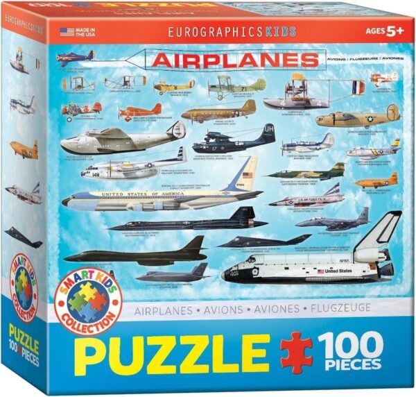Airplanes 100 Piece Jigsaw Puzzle Kit Toy Fun Kids Pack