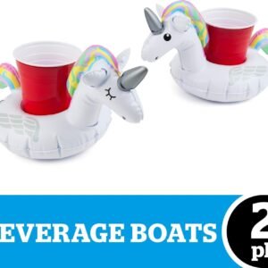 BigMouth Inc. Inflatable Magical Unicorn Floating Drink Holder, Cup Holder Floats, 2-Pack,