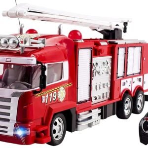 RC Fire Truck Toy Rescue Engine Radio Remote Control w/ Music and
