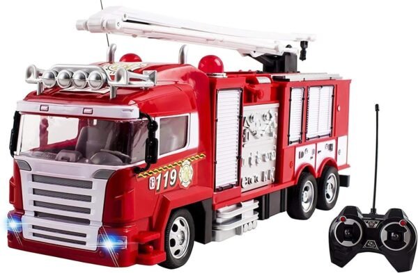 RC Fire Truck Toy Rescue Engine Radio Remote Control w/ Music and