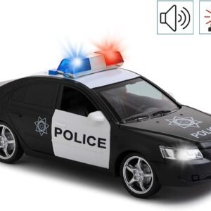 Friction Powered Police Car with Light & Sounds Heavy Duty Plastic Vehicle