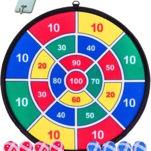 Kids Game Dart Board Set 8 Sticky Balls and 13.8 Inches 35cm