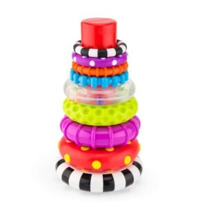 Sassy Stacks of Circles Stacking Ring STEM Learning Toy, 9 Piece Set,