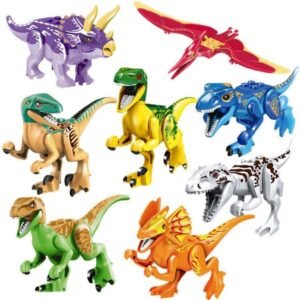Liberty Imports Dino World Dinosaur Building Blocks Miniature Action Figures Jurassic Toys