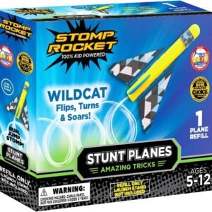 Stomp Rocket Stunt Planes Refill Pack, 1 Wildcat Plane, for Boys and