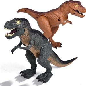 FUN LITTLE TOYS 2 Packs Electronic Dinosaur Toys for Kids, Walking Dinosaurs