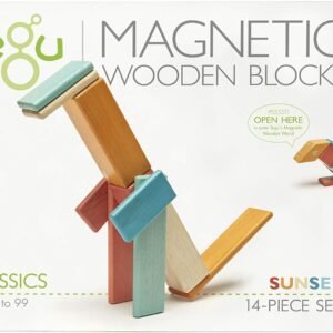 14 Piece Tegu Magnetic Wooden Block Set, Sunset Kit Toy