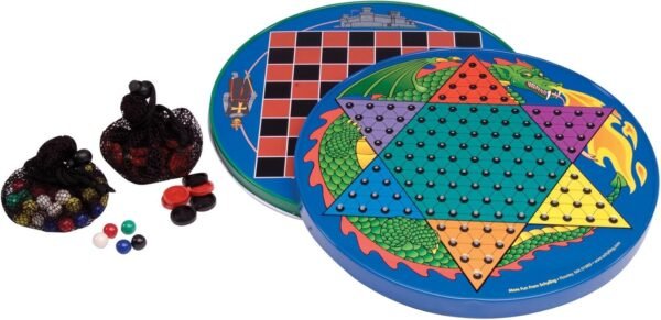 Schylling Tin Chinese Checkers Kit Toy Fun Kids Pack Set