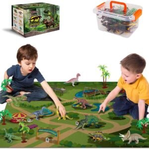 Dinosaur Toys - 12 Realistic Dinosaur Figures, Activity Kids Play Mat &