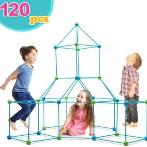 Obuby Kids Crazy Construction Fort Building Kit 120 Pieces Ultimate Forts Builder
