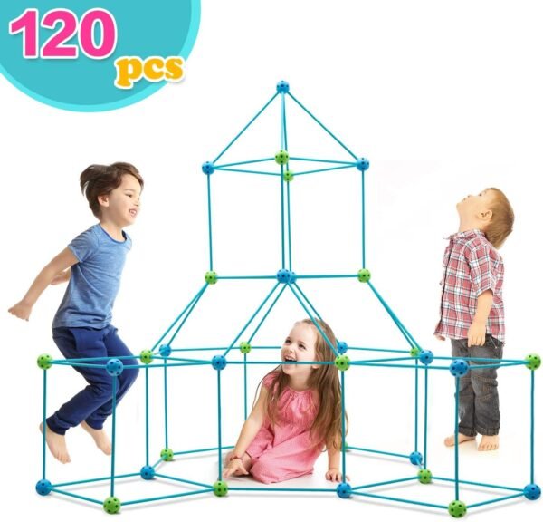 Obuby Kids Crazy Construction Fort Building Kit 120 Pieces Ultimate Forts Builder