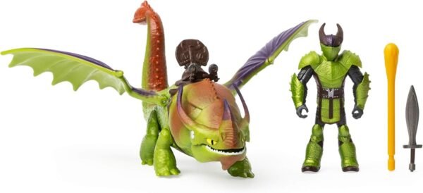 Dreamworks Dragons, Eret & Skullcrusher, Dragon with Armored Viking Figure, for Kids