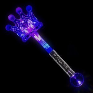 Windy City Novelties LED Light Up Purple and Silver Princess Crown Wand