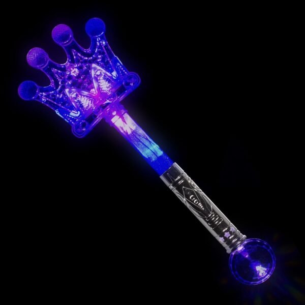 Windy City Novelties LED Light Up Purple and Silver Princess Crown Wand