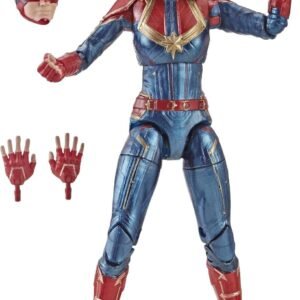 Marvel Captain Marvel 6-inch Legends Captain in Costume Figure for Collectors, Kids,