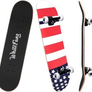 WhiteFang Skateboards for Beginners, Complete Skateboard 31 x 7.88, 7 Layer Canadian