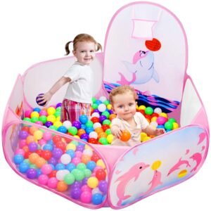 Likorlove Kid Ball Pit with Basketball Hoop 4ft/120cm, 1-6 Years Child Toddler