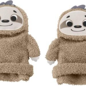 Fisher-Price Sloth Activity Socks, Adjustable Pair of Wearable Baby Rattle Toys