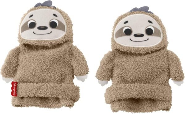 Fisher-Price Sloth Activity Socks, Adjustable Pair of Wearable Baby Rattle Toys