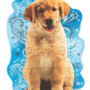 Playhouse Golden Puppy 24-Piece Die-Cut Shaped Mini Puzzle for Kids