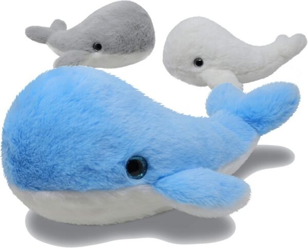 Fluffuns Whale Stuffed Animal - Stuffed Whale Plush Toys - 12 Inch