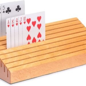 Yellow Mountain Imports Extra-Wide Solid Beechwood Playing Card Holders - Set of