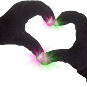 LED Flashing EDM Light-Up Festival Gloves with Finger Lights Kit
