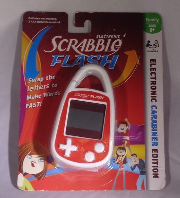 Scrabble Flash Electronic Handheld Game Carabiner Keychain Kit Toy Fun