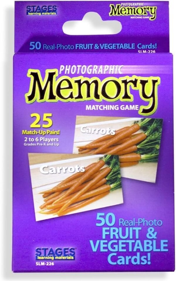 Stages Learning Materials Picture Memory Fruits & Vegetables Card Game Memory Game