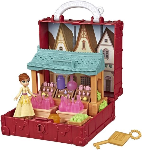 Disney Frozen Pop Adventures Village Set Pop-Up Playset with Handle, Including Anna