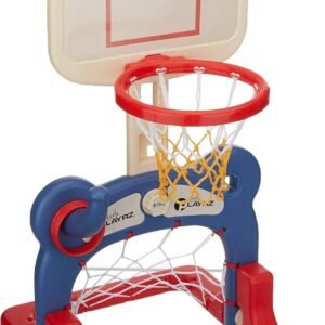 Kids 3-in-1 Sports Center Basketball Hoop, Soccer Goal, Ring Toss Playset