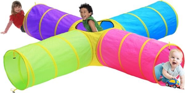 Hide N Side Kids Play Tunnels, Indoor Outdoor Crawl Through Tunnel for