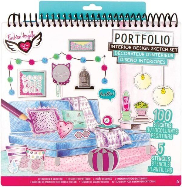 Fashion Angels Interior Design Sketch Portfolio 11510 Full Size Sketch Book, Coloring