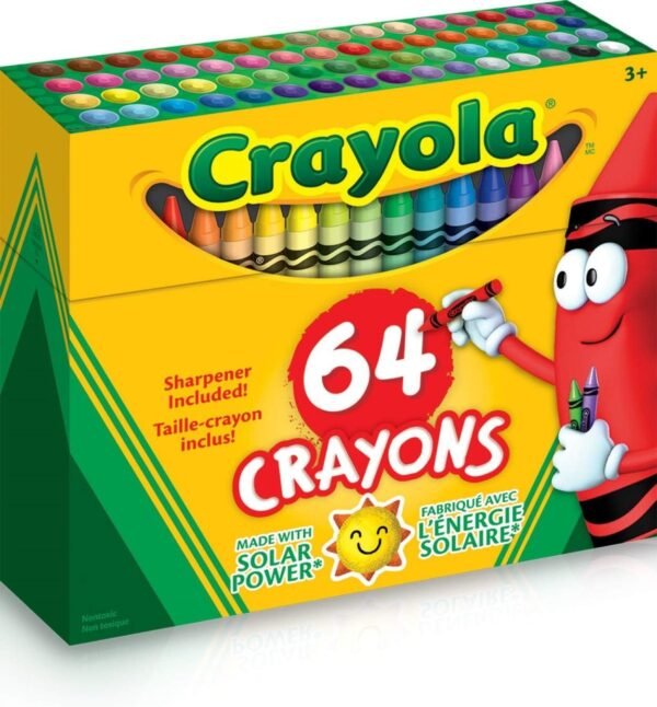 CRAYOLA Crayon/Sharpener, 64 Count 52-0064 Kit Toy Fun Kids Pack