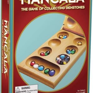 Pressman Mancala - Real Wood Folding Set, with Multicolor Stones by Pressman