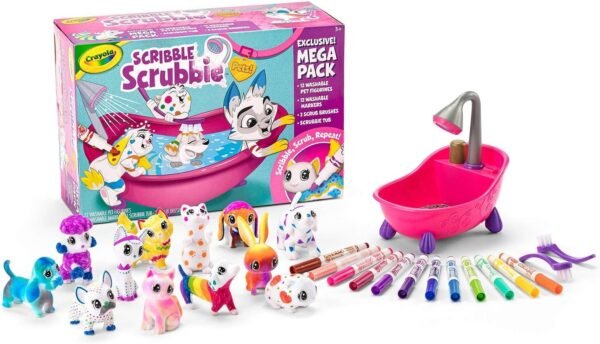 Crayola Scribble Scrubbie Pets Mega Pack Animal Toy Set Age 3+, Mega