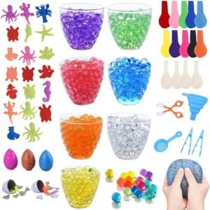 70,000+ Water Beads, 7 Colors Jelly Sensory Growing Beads with 20 Ocean