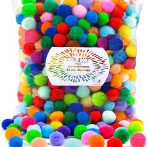 Caydo 400 Pieces 1 Inch 20 Colors Pompoms Arts and Crafts Pom