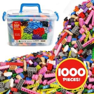 Liberty Imports Deluxe Bucket of Building Bricks Playset - 16 Color Classic