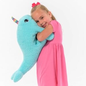 Hug-A-Pet Narwhal, 24 Huggable Plush- Includes Bonus ID Tag Kit