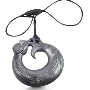Black Metal Phoenix Silicone Chew Necklace - Gender Neutral Teething Necklace for
