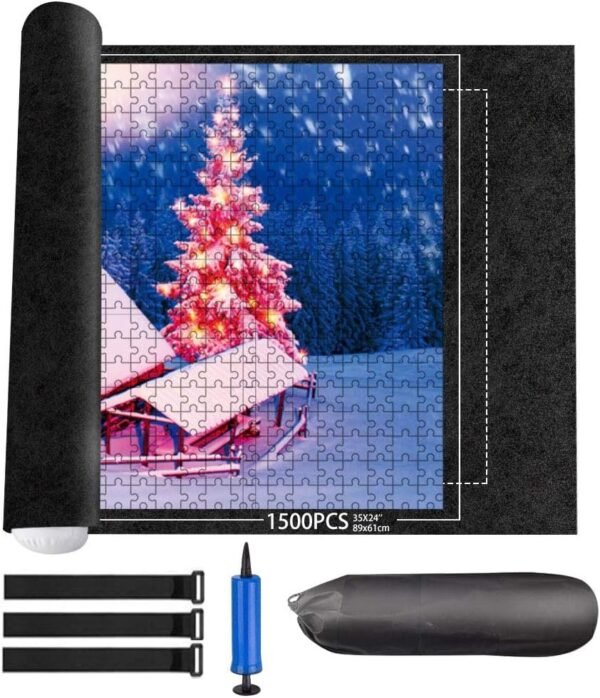 Puzzle Roll Mat Puzzle Storage Puzzle Saver Up to 1500 Pieces,Inflatable Tube