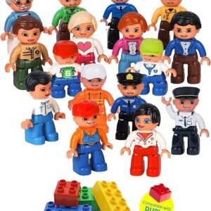 Kids Toys,Community Figures for Preschool Building Blocks 16 Pc Set, Compatible with