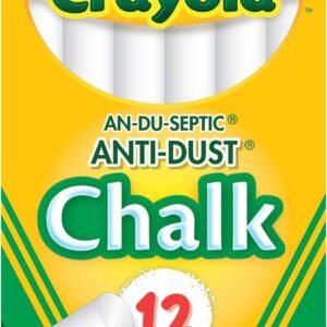 Crayola Nontoxic Anti-Dust Chalk, White, 12 Sticks/Box 50-1402 Kit Toy